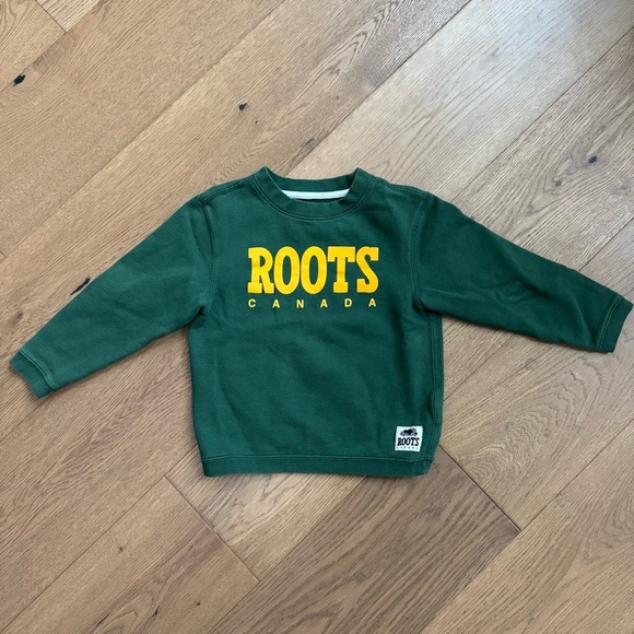 Roots Canada Kids Retro Vintage-Style Sweatshirt - Size 5T - Green & Yellow - Picture 3 of 7